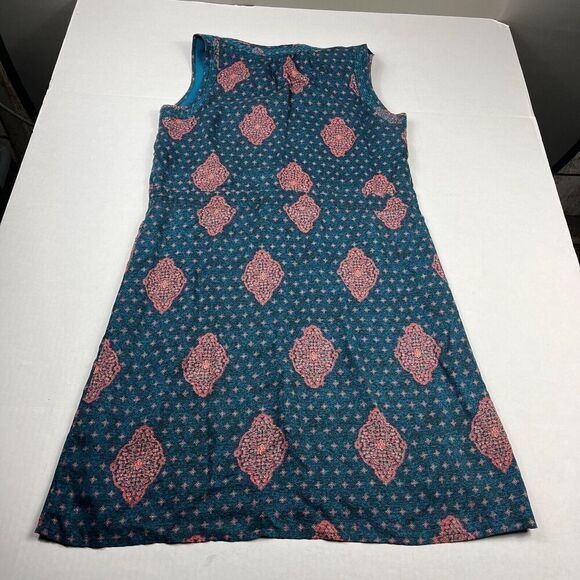 Lucky Brand Drawstring Shift Dress Medallion Print Sleeveless Cinch Waist SMALL - Picture 9 of 10